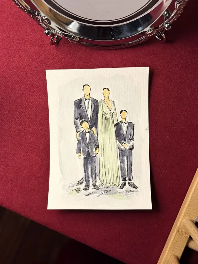 Akvarelni portret obitelji
